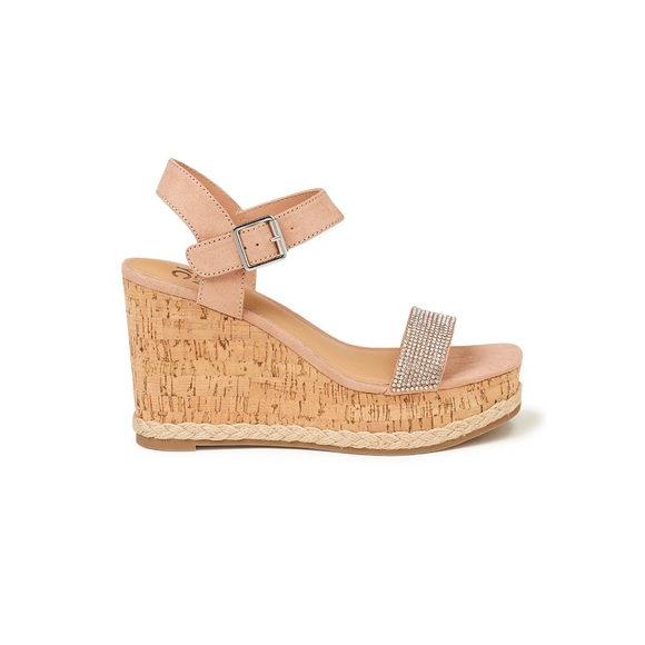 NWT Madden NYC Women's Wide Width Embellished Cork Heels - Picture 2 of 9